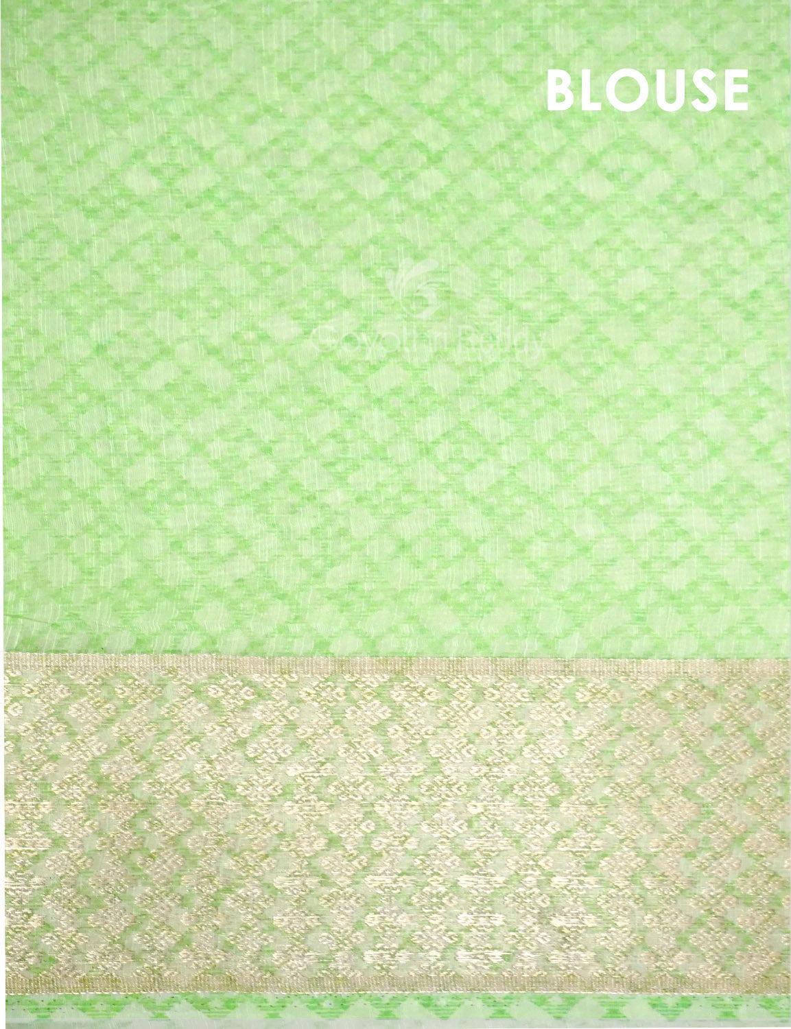 Shades of Light Parrot Green Colour Floral Design Semi Chanderi Grab2Buy By Gayathri Reddy Designer Studio 