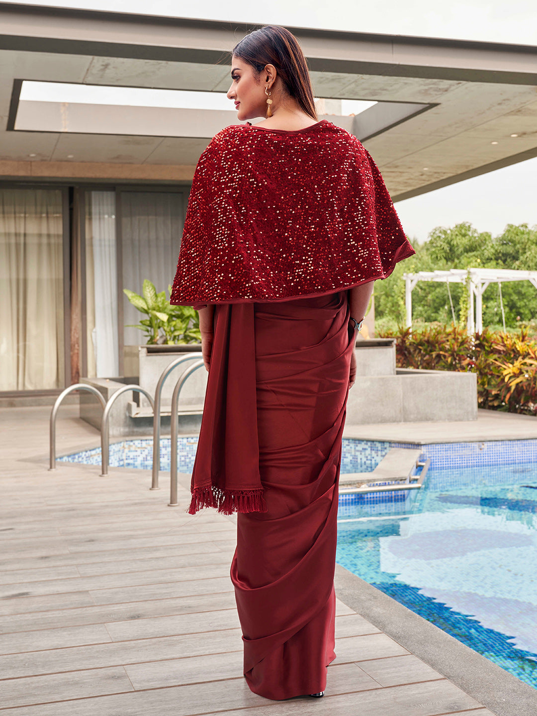 Tikhi Imli Party Satin Grab2Buy With Sequined Cape 
