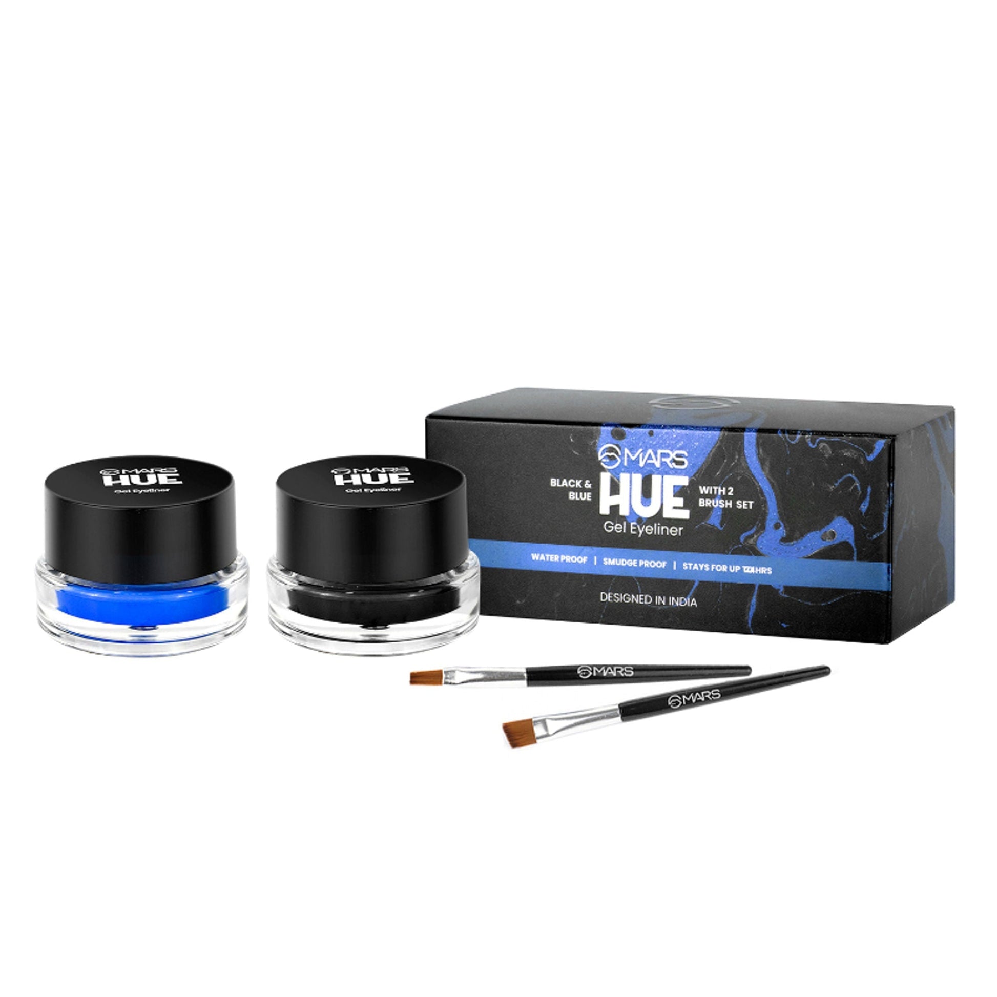 MARS Cosmetics 2-In-1 Hue Gel Eyeliner With 2 Brush Set - 1 