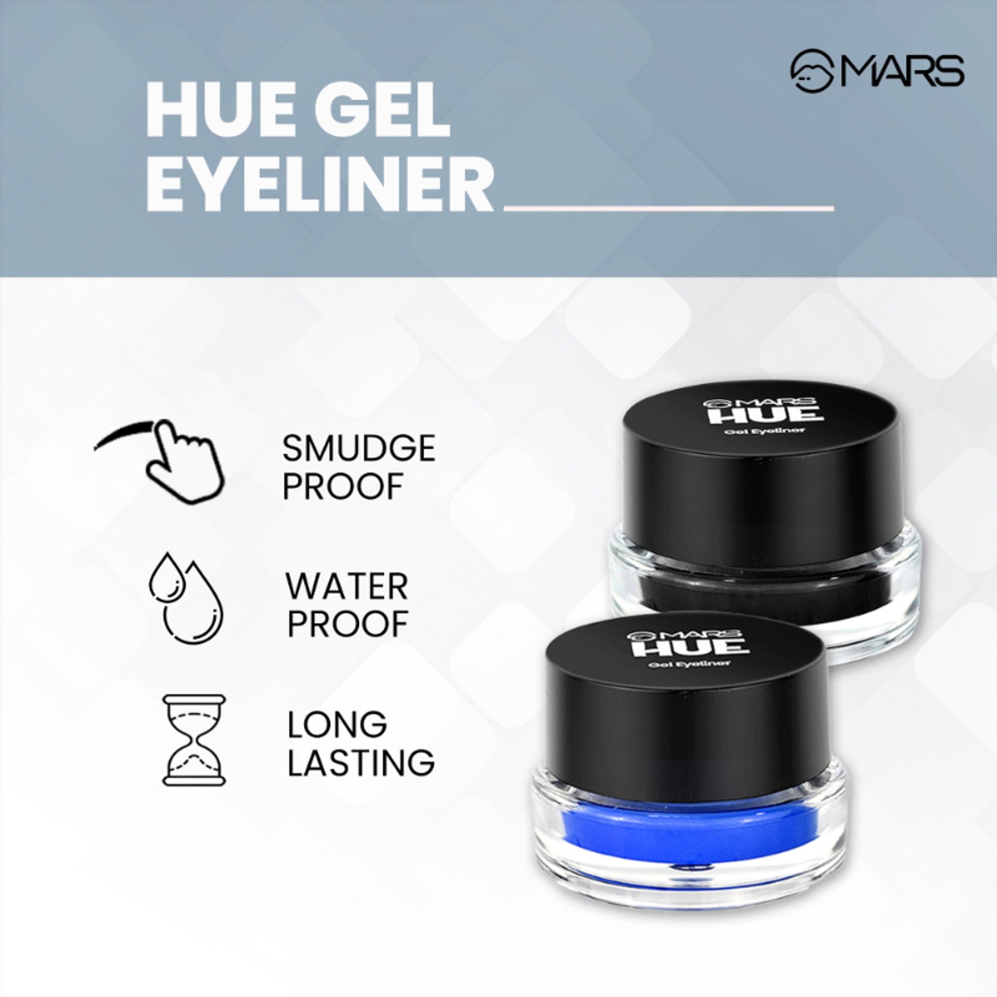 MARS Cosmetics 2-In-1 Hue Gel Eyeliner With 2 Brush Set - 1 