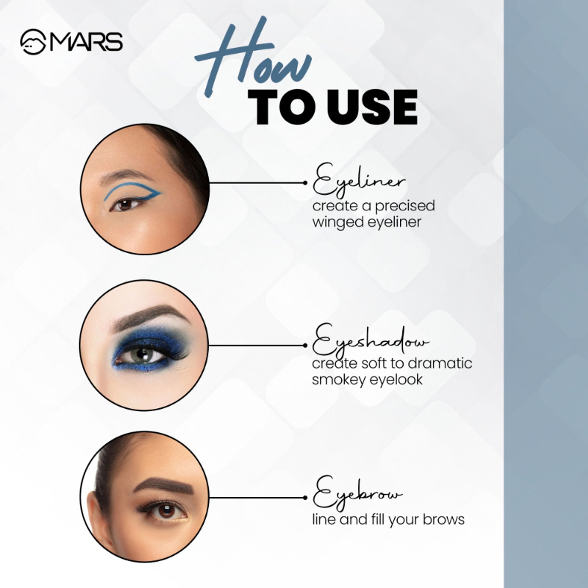 MARS Cosmetics 2-In-1 Hue Gel Eyeliner With 2 Brush Set - 1 