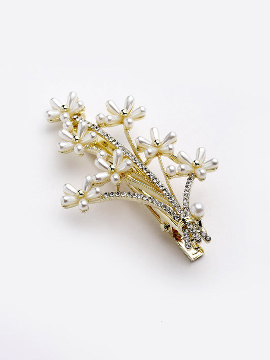 Panash Women Gold-Toned Embellished Alligator Hair Clip - Grab2buy