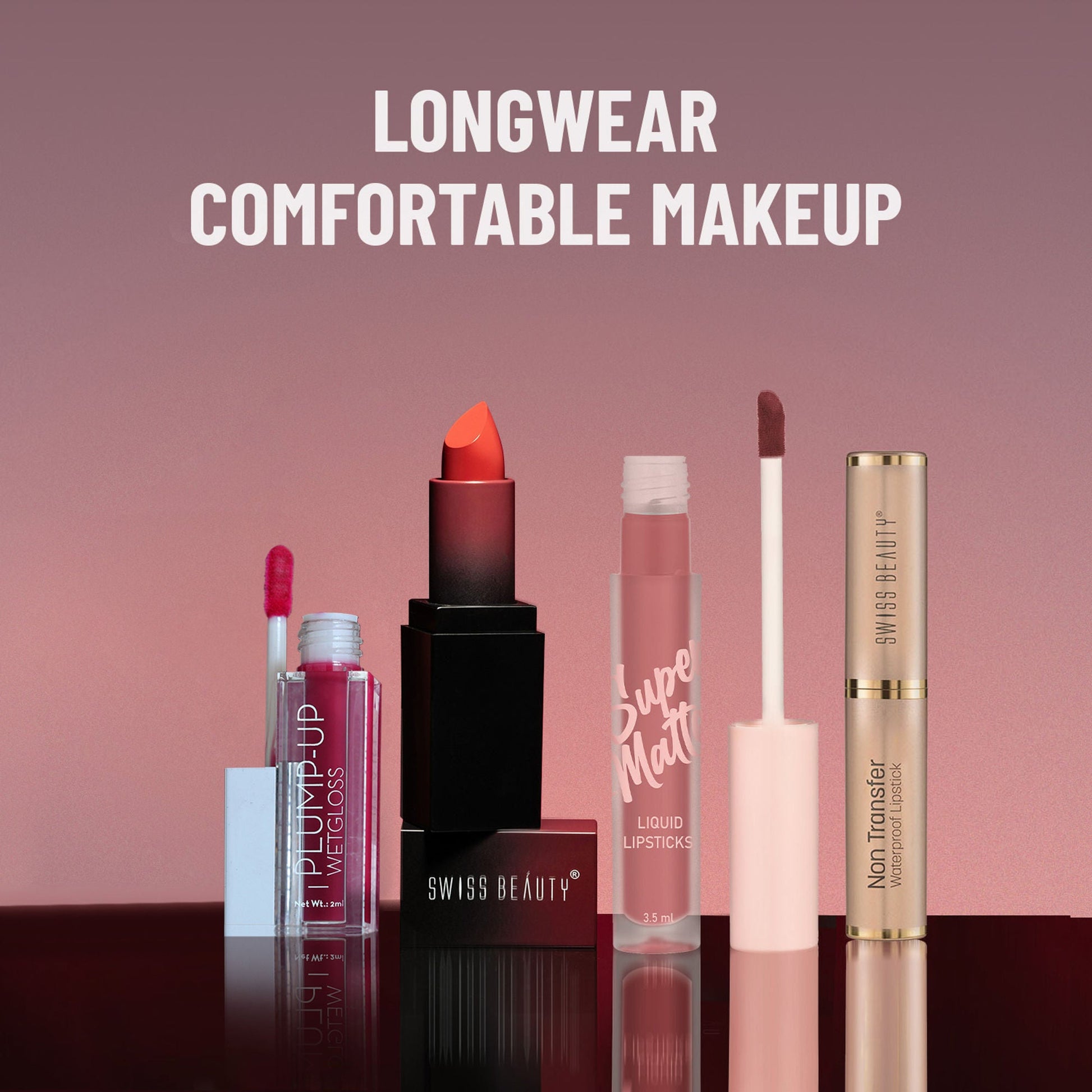 Swiss Beauty Non Transfer Waterproof Lipstick - 428 Roseate