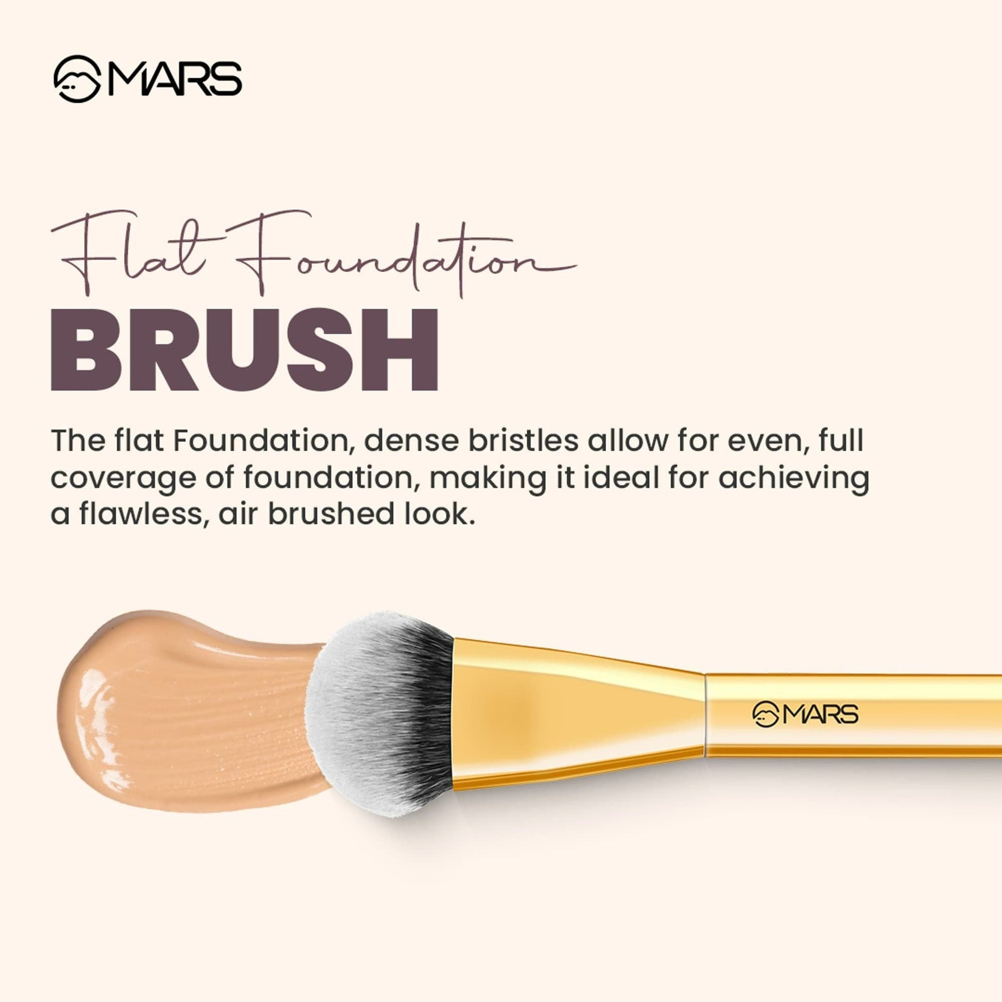 MARS Cosmetics Artist'S Arsenal Flat Foundation Brush - Golden 