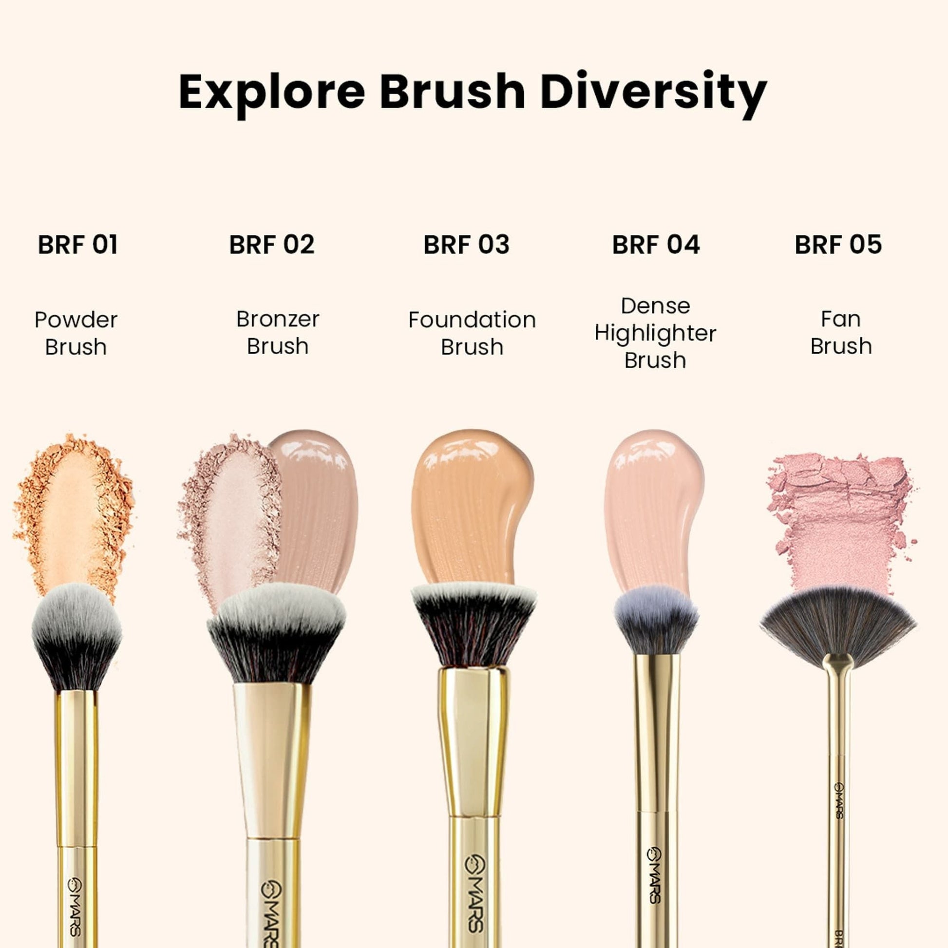 MARS Cosmetics Artist'S Arsenal Flat Foundation Brush - Golden 