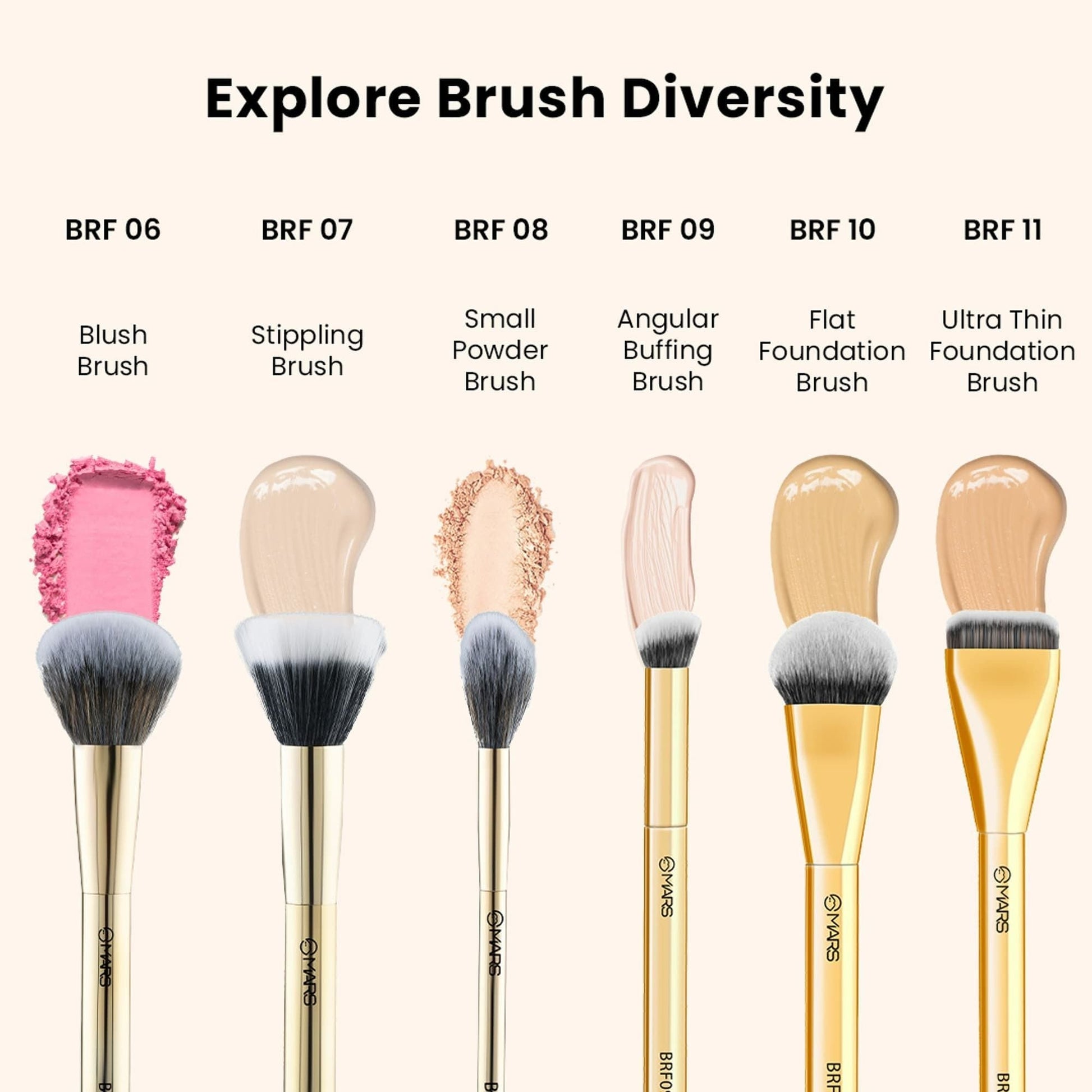 MARS Cosmetics Artist'S Arsenal Flat Foundation Brush - Golden 