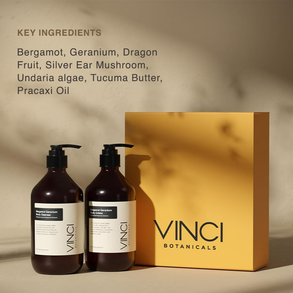Vinci Botanicals Bergamot Geranium Luxury Bath & Body Kit Set  Grab2Buy Vinci Botanicals Grab2Buy