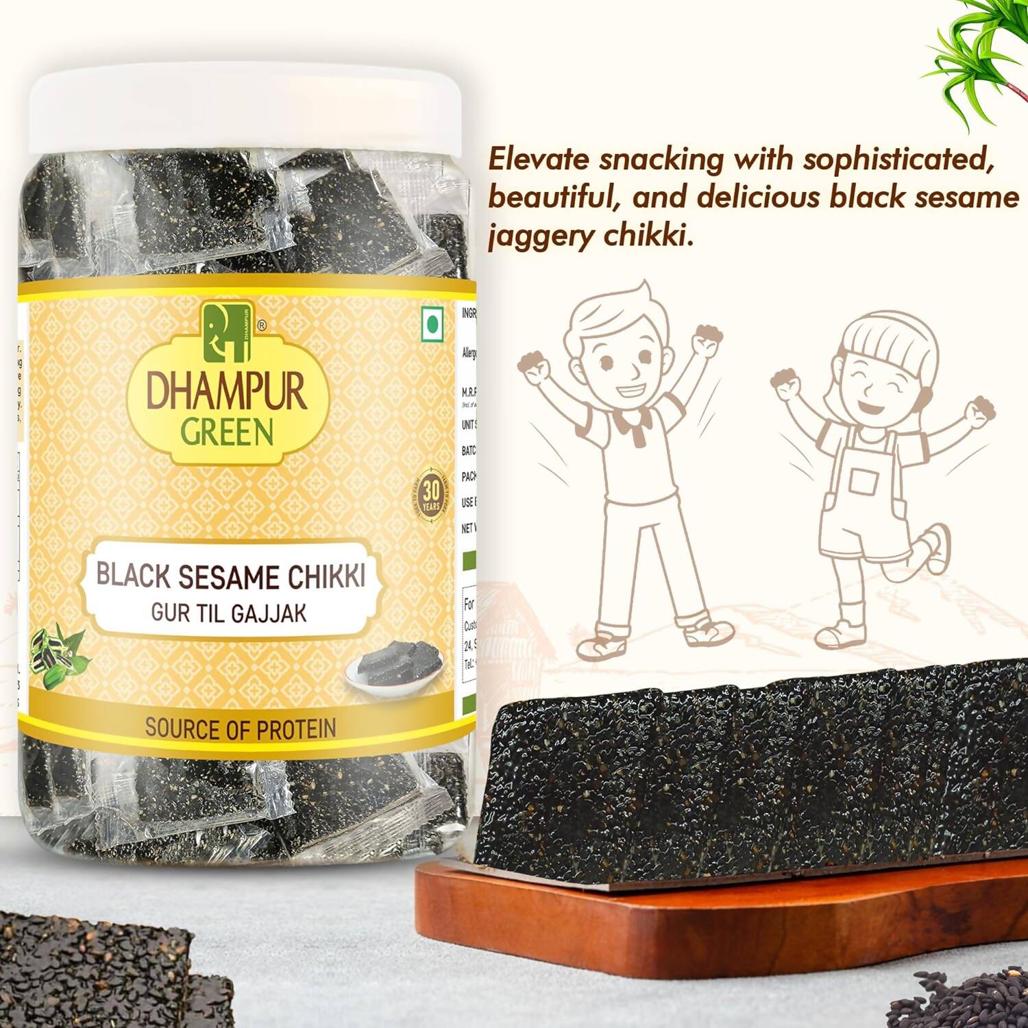 Dhampur Green Black Sesame Chikki 