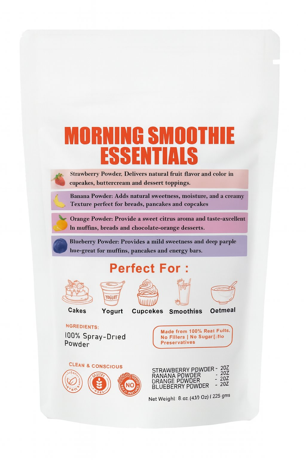 Confect Morning Smoothie Essentials | Fruit Powder Combo
