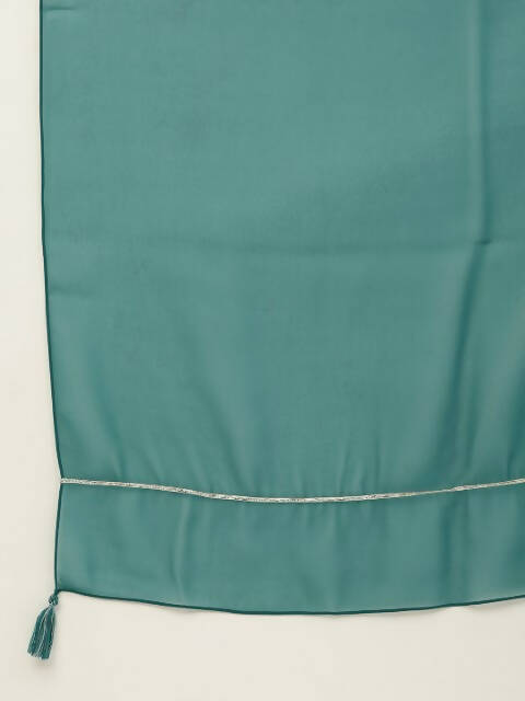 FIORRA Women's Teal Green Crepe Straight Kurta Skirt With Dupatta 