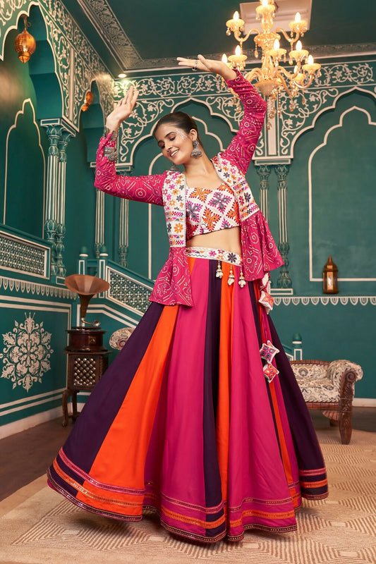 AI Fashion Multi Color Viscose Rayon Designer Navratri Lehenga Choli Collection