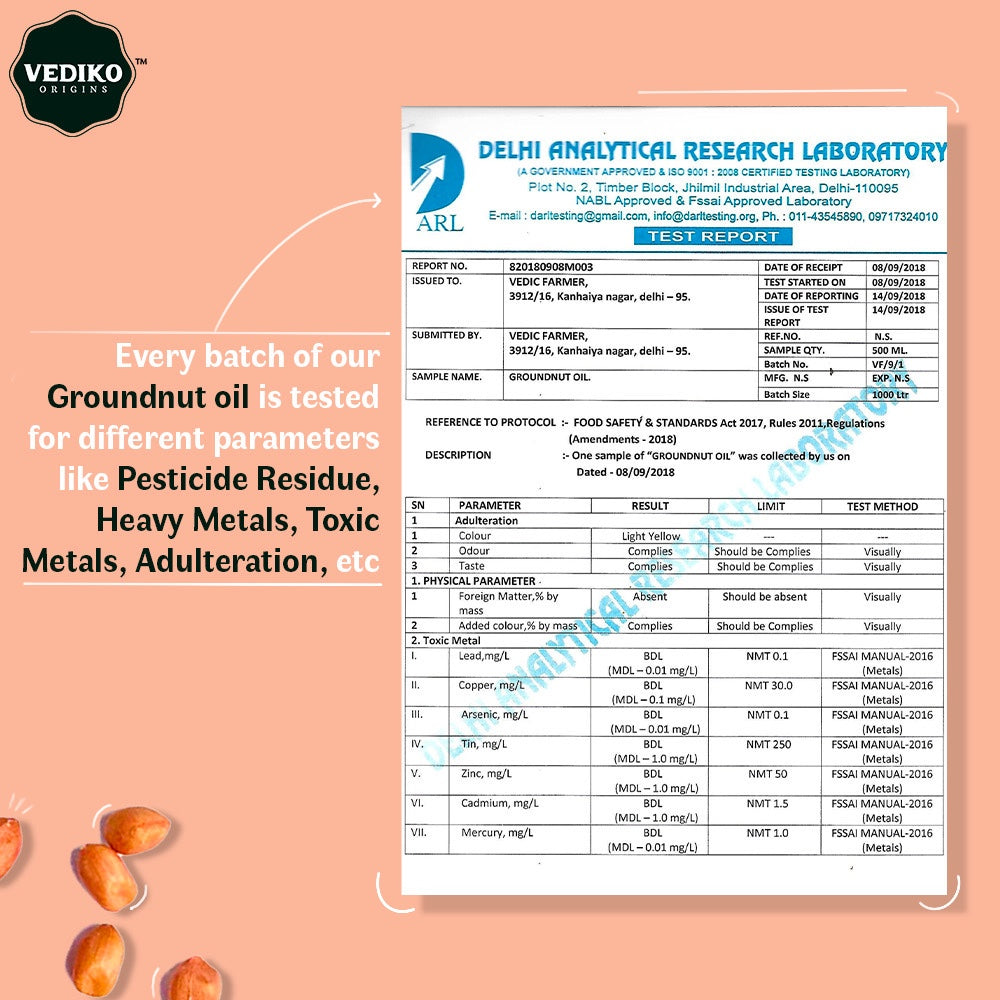 Vediko Origins Groundnut Oil  Grab2Buy Vediko Origins Grab2Buy