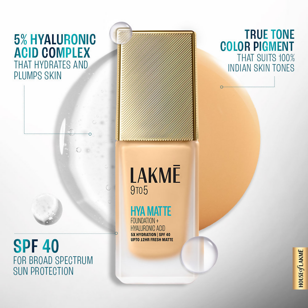 Lakme 9to5 Hya Matte Foundation + Hyaluronic Acid - Cool Ivory