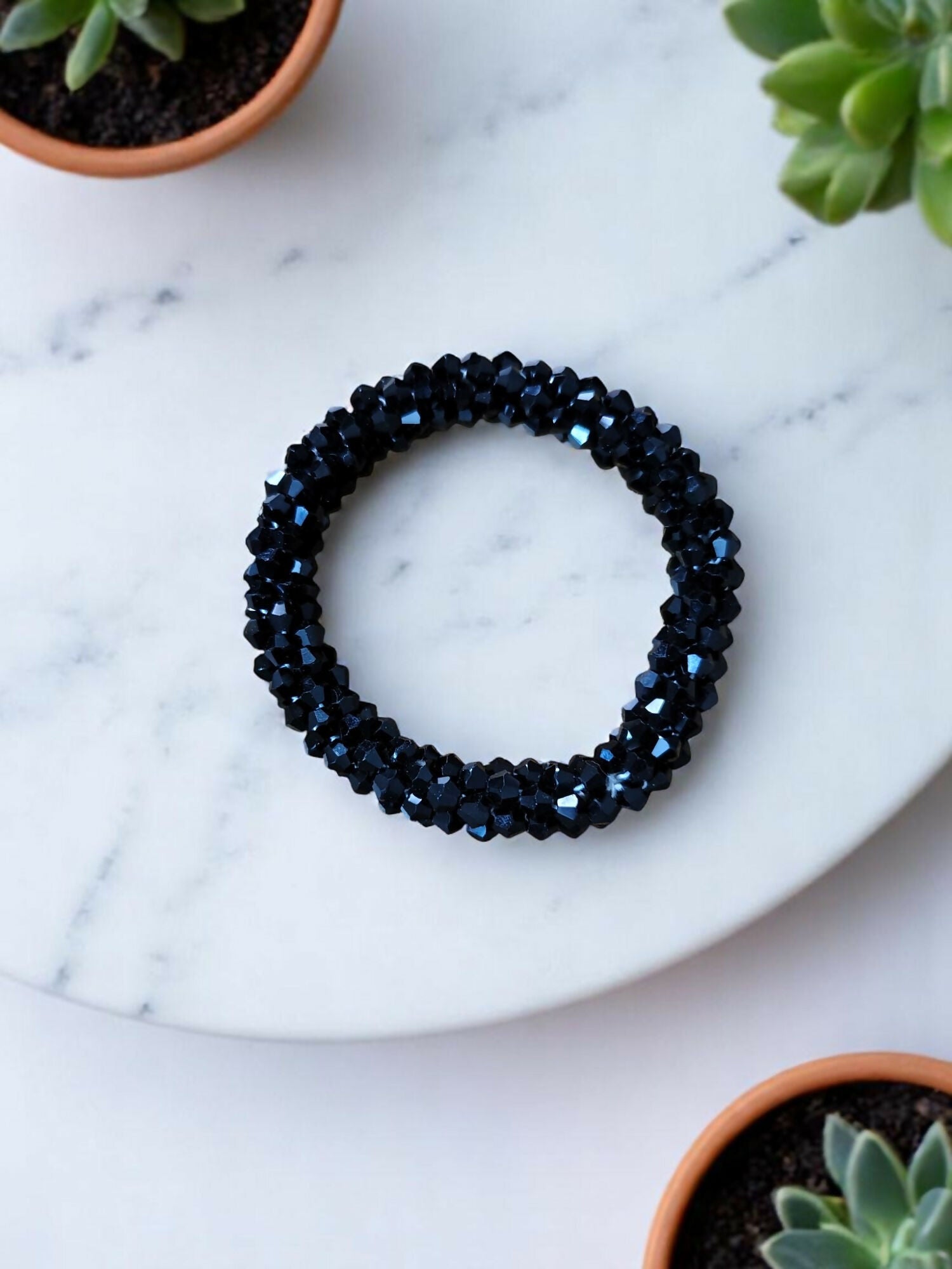 Inhanns Crystal Beads Luxe Edition – Multi-Layered Necklace - Black
