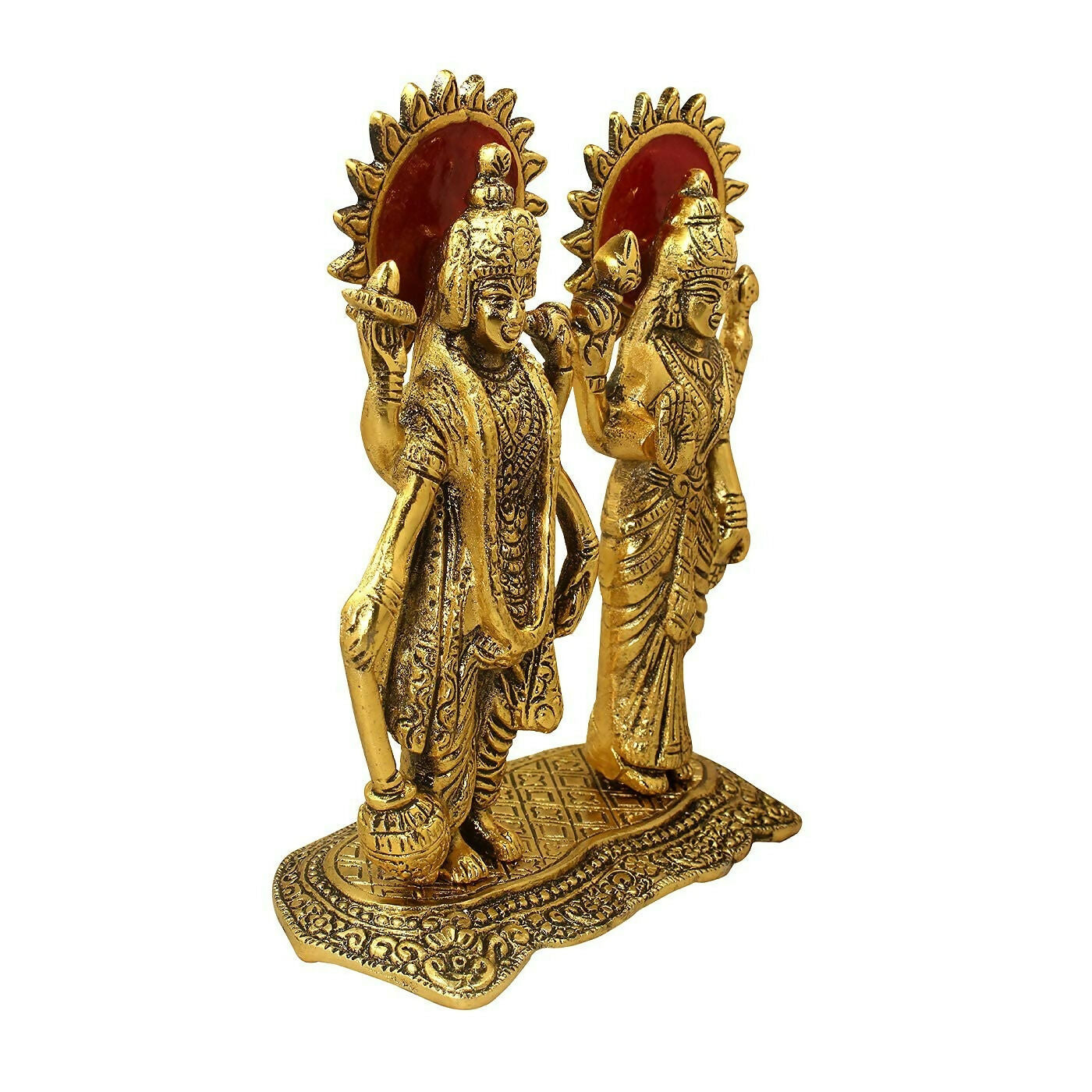 Rockshok Metal Vishnu Lakshmi Golden Idol - Grab2buy