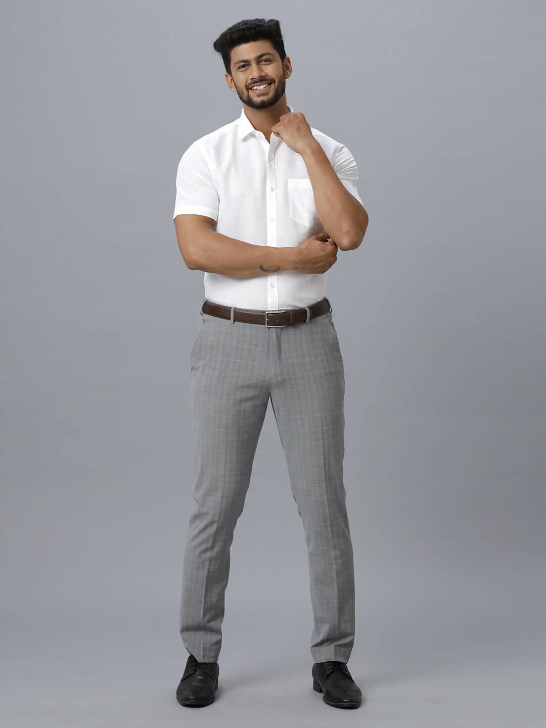 Ramraj Cotton Mens Half Sleeve Formal 100 % Cotton White Shirt 