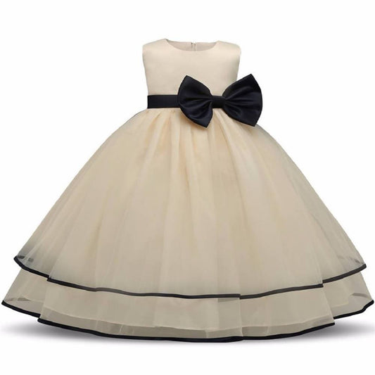 Asmaani Baby Girl's Gold Color Satin A-Line Maxi Full Length Dress (AS-DRESS_22059) - Grab2buy