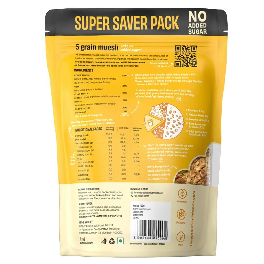 The Whole Truth 5 Grain Muesli (No Added Sugar) 