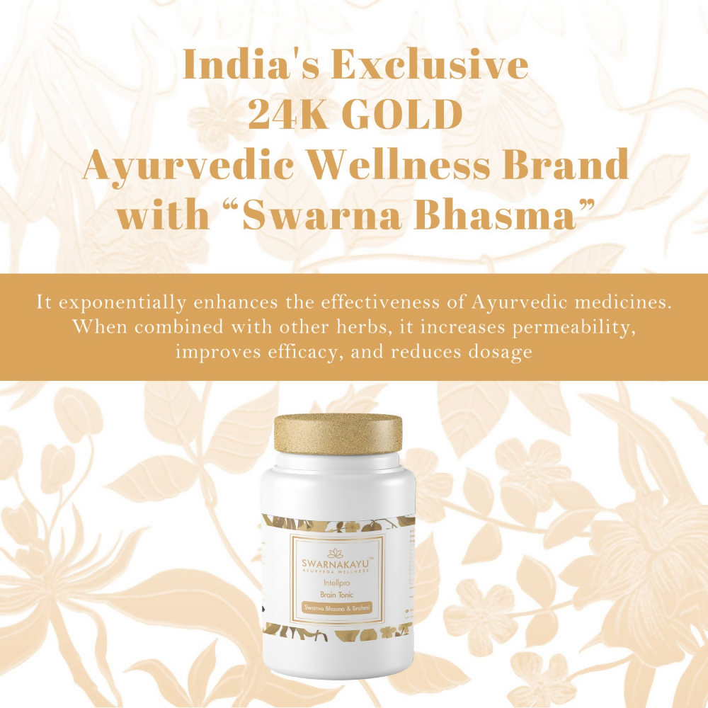 Swarnakayu Intellpro Brain Tonic Tablets With Swarna Bhasma & Brahmi 