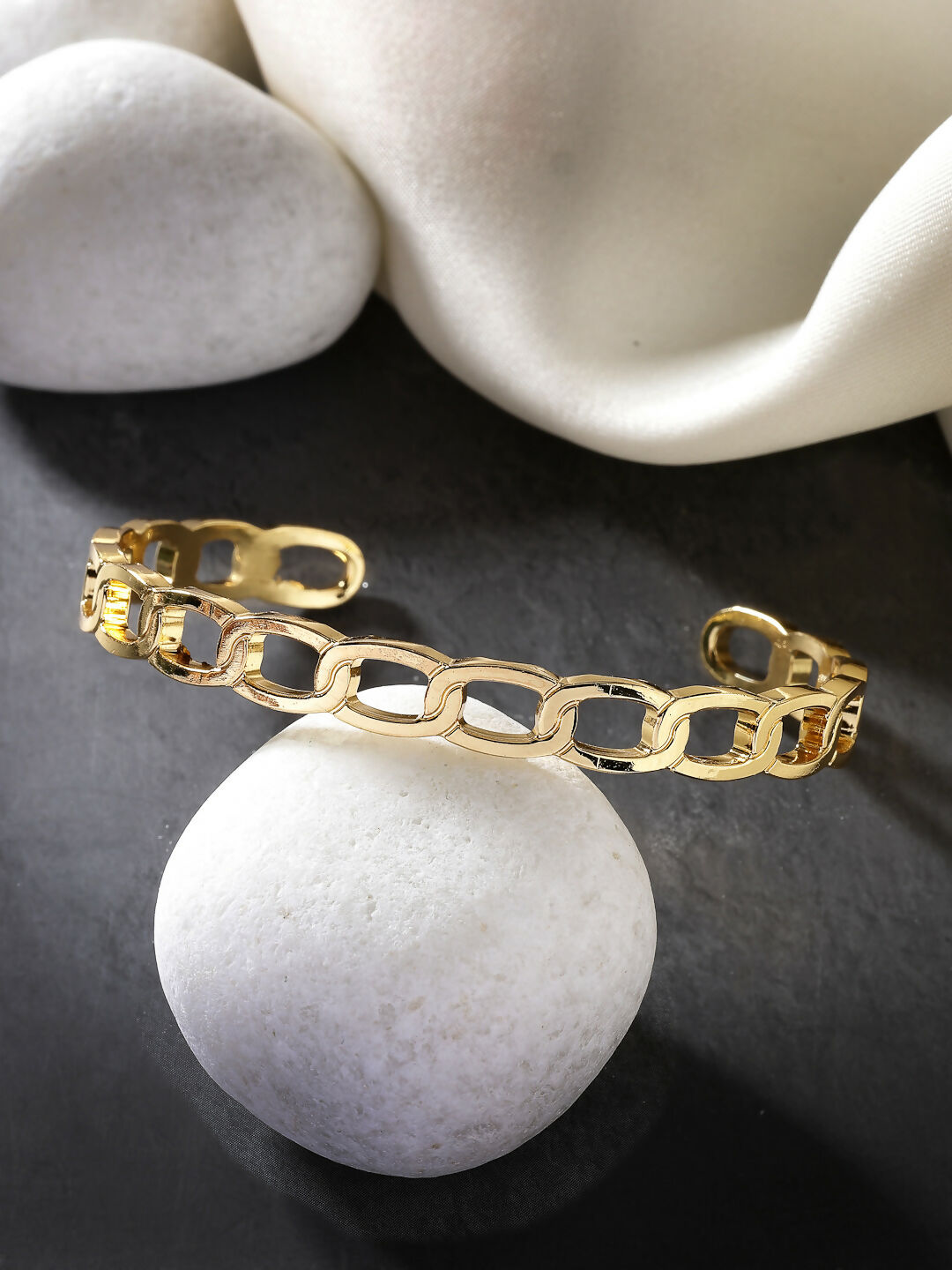 NVR Men's Set of 2 Gold & Black Rhodium-Plated Metal Cuff Bracelet