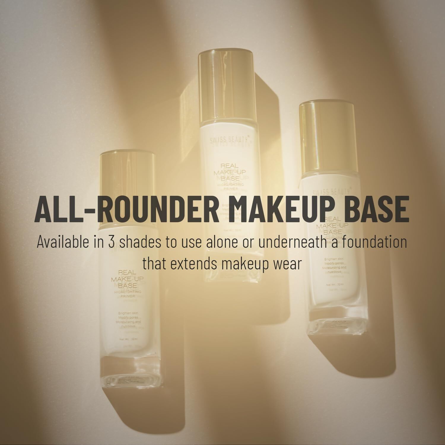 Swiss Beauty Real Makeup Base Highlighting Primer - Shade- Golden Tint 