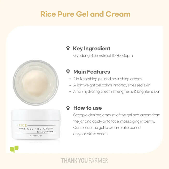 Thank You Farmer Rice Pure Gel And Cream  Grab2Buy Thank You Farmer Grab2Buy