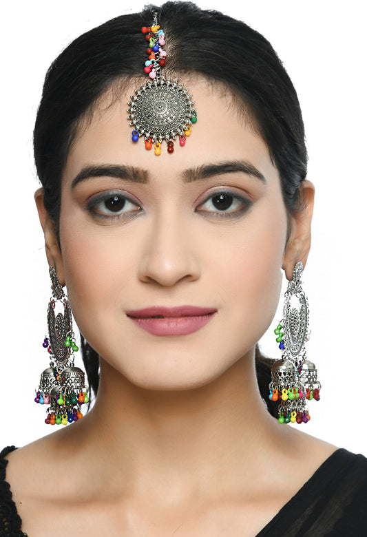 Mominos Fashion Johar Kamal Beautiful Jhumkas With Maang Tikka - Grab2buy