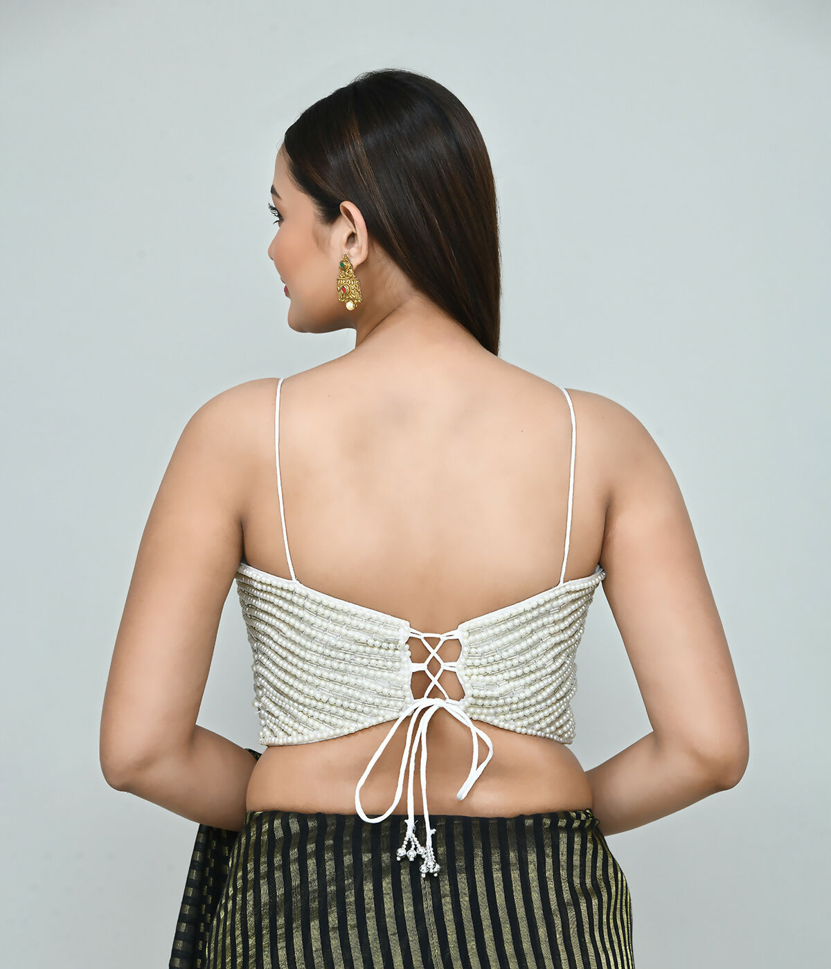 Joban Fashion Women's White Embroidered Stitched Blouse