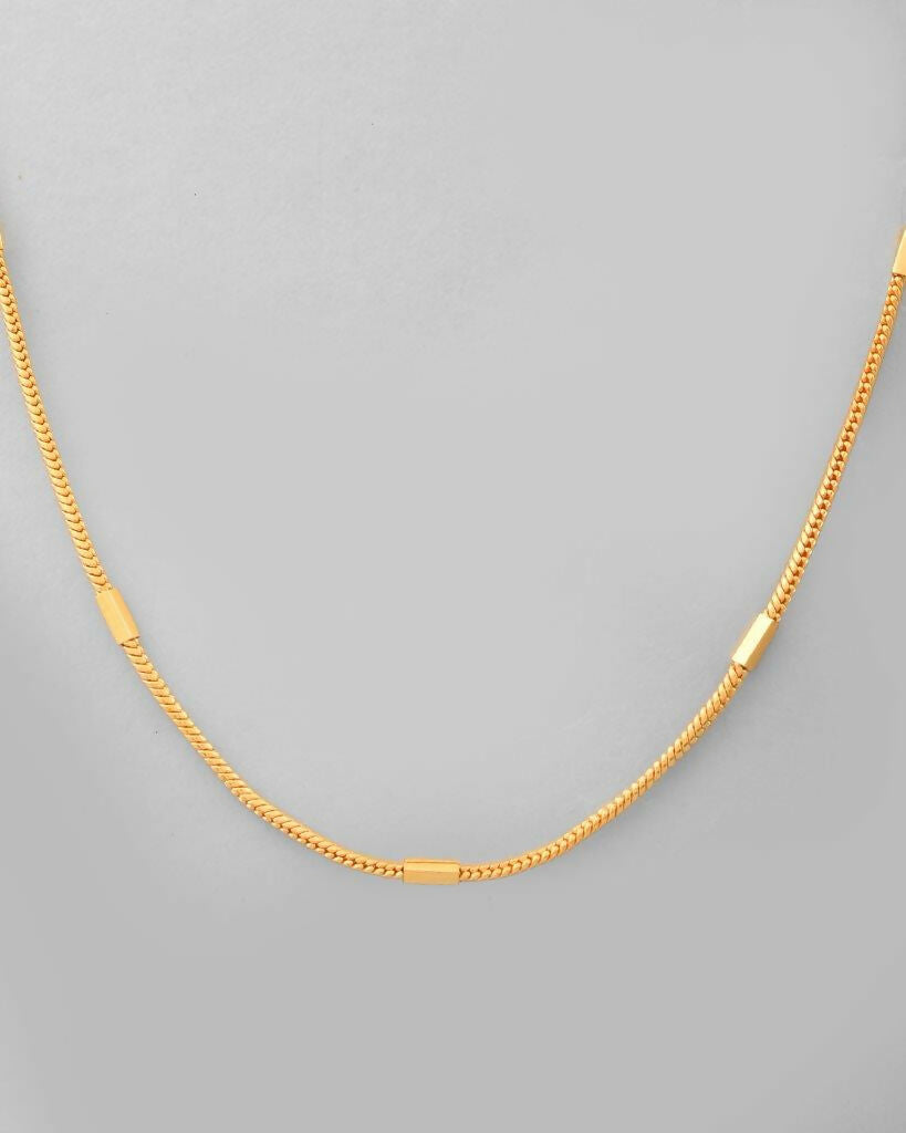 VOJ Women Gold-Polished Self Designed Pipe Chain 