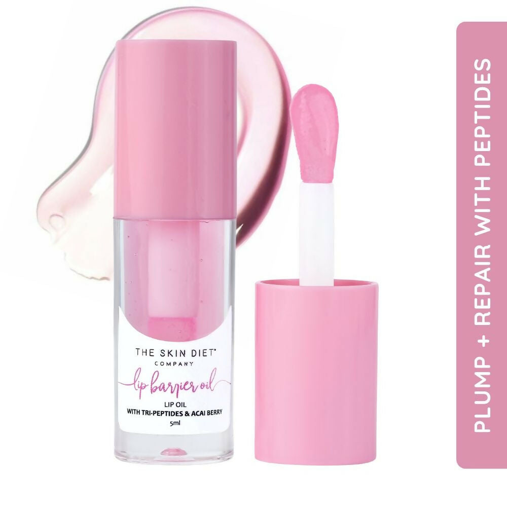 The Skin Diet Company Lip Barrier Oil Clear Gloss with Peptides Hydrates, For Dry & Pigmented Lips  Grab2Buy The Skin Diet Company Grab2Buy