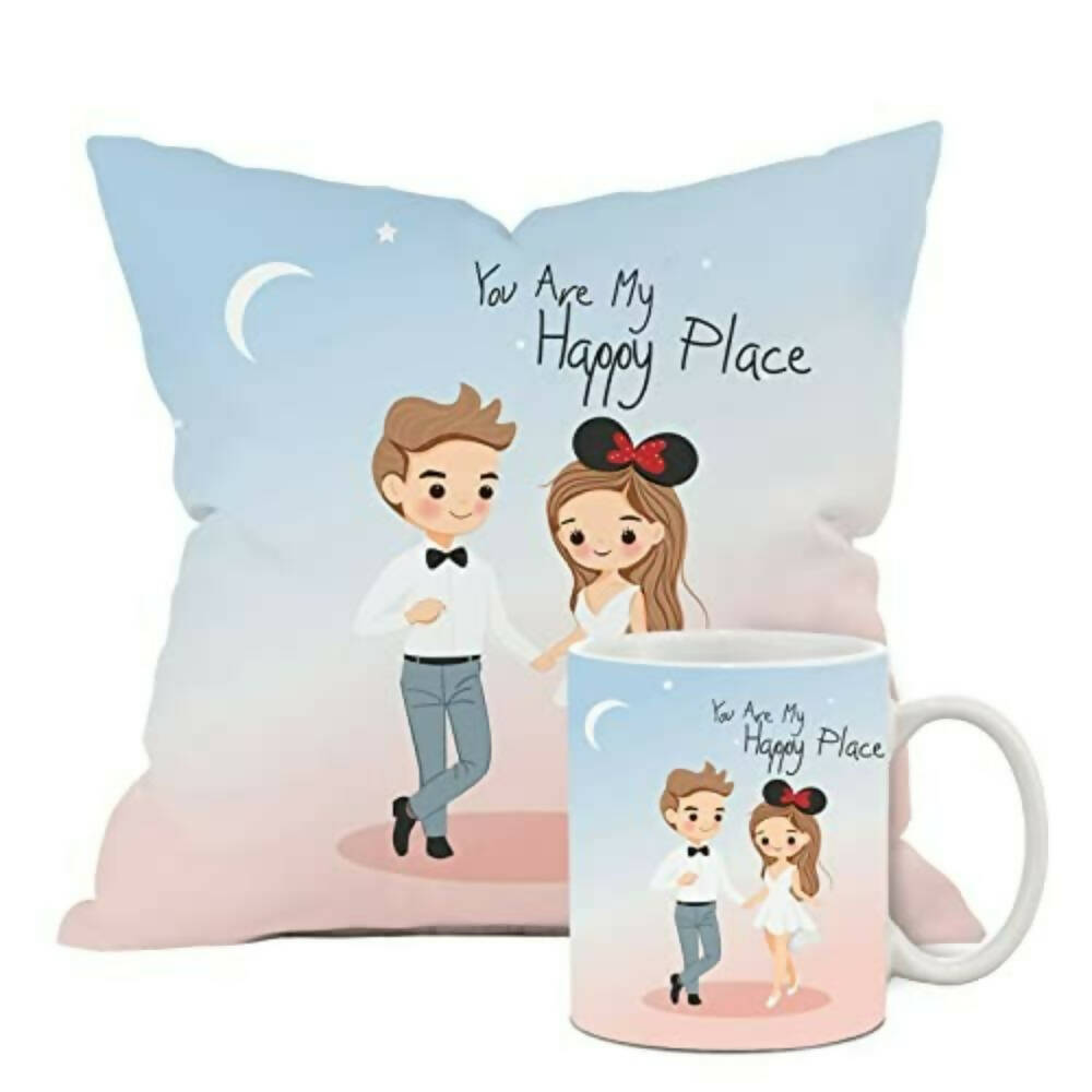 The Purple Tree Polyester Valentines Day Gift Set Of Cushion And Mug  Grab2Buy Generic Grab2Buy
