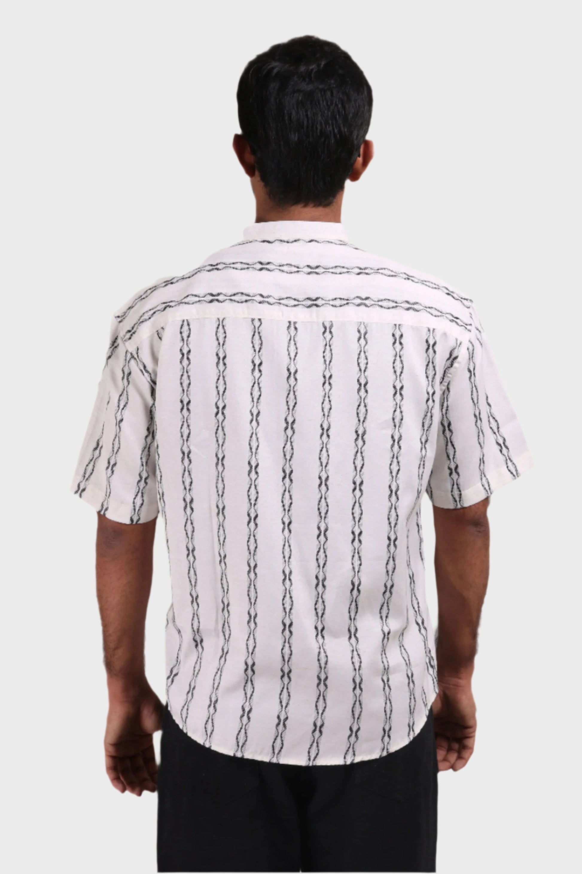 Xkind White Stripes Regular Fit Shirt 
