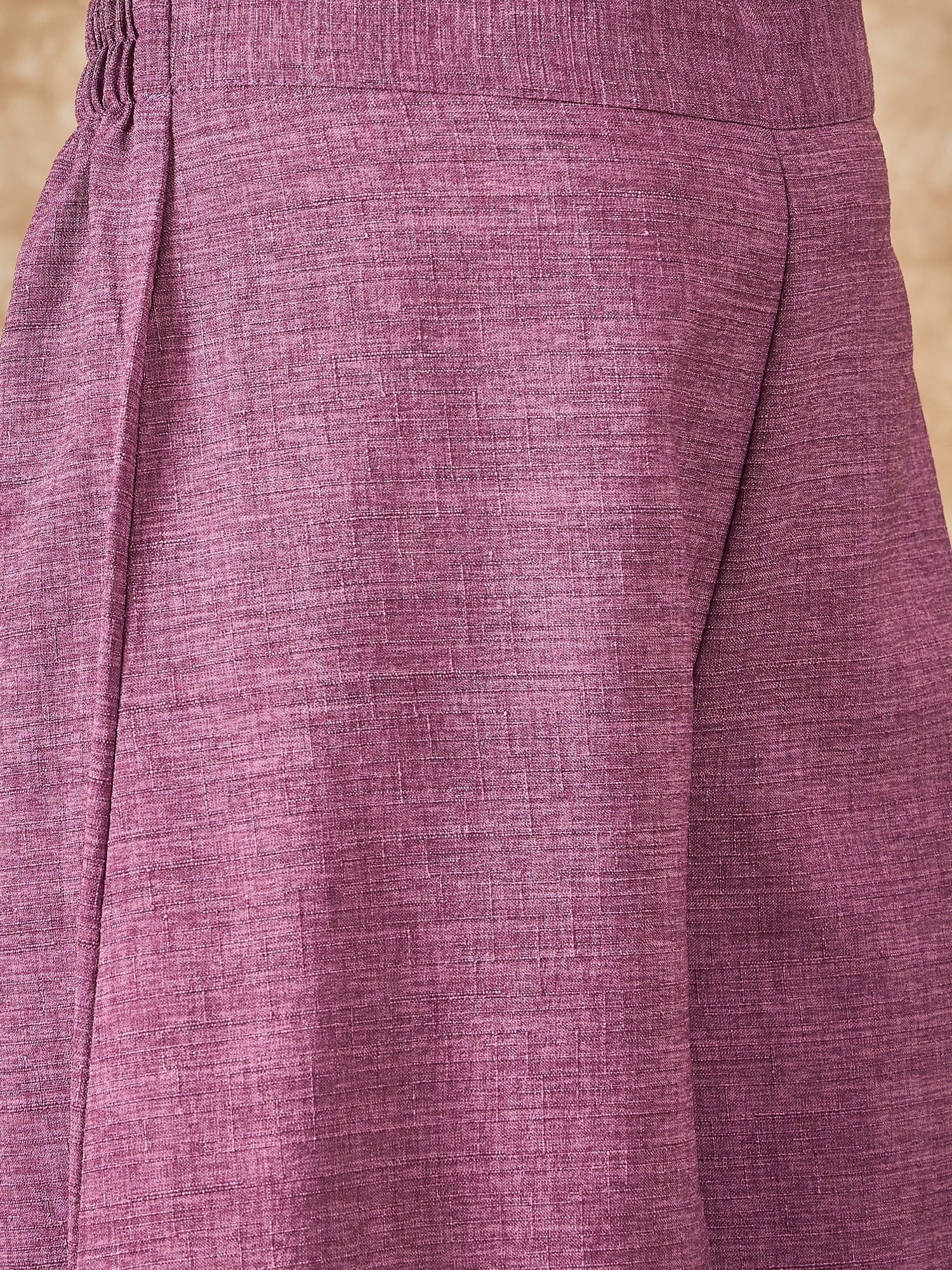 InWeave Dusty Mauve Side Asymmetric Kurta Set 