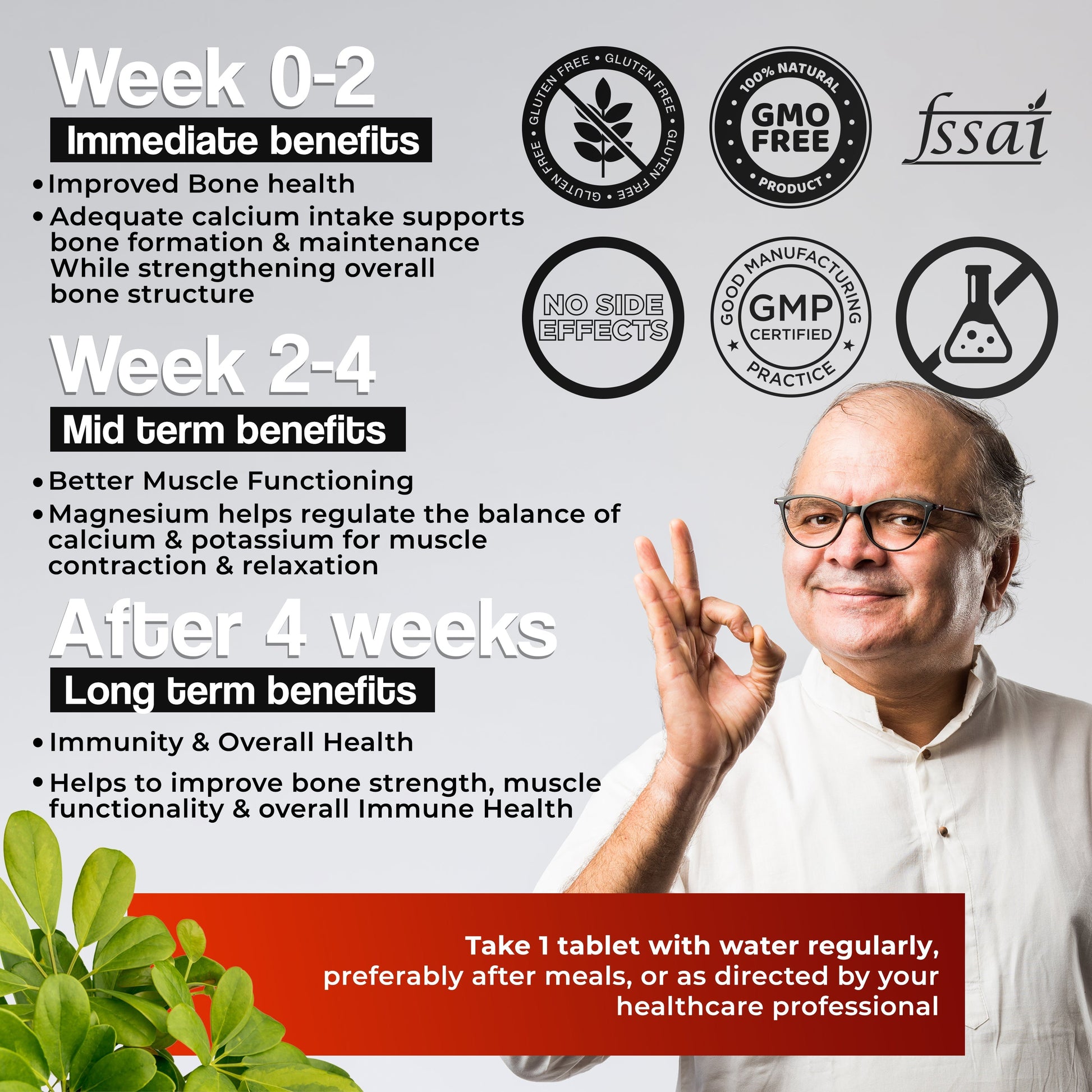 Health Veda Organics Calcium Magnesium & Zinc Vitamin D3 & B12 Tablets 