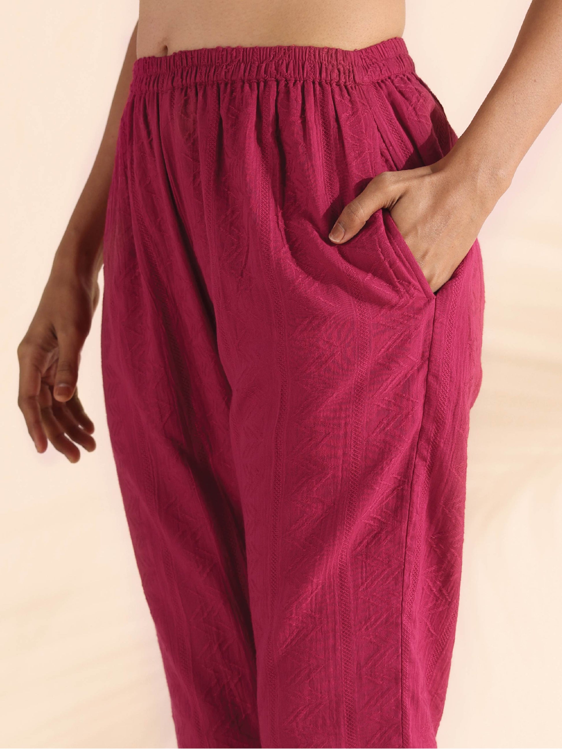 trueBrowns Carrot Cotton Dobby Kurta Pant Set 
