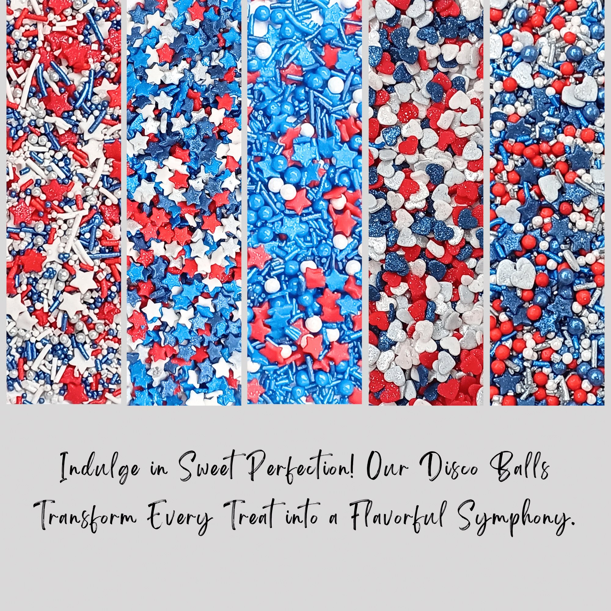 Confect Heart & Star Sprinkles | Pearls & Jimmies | Ultimate Avenger Patriotic Sprinkles