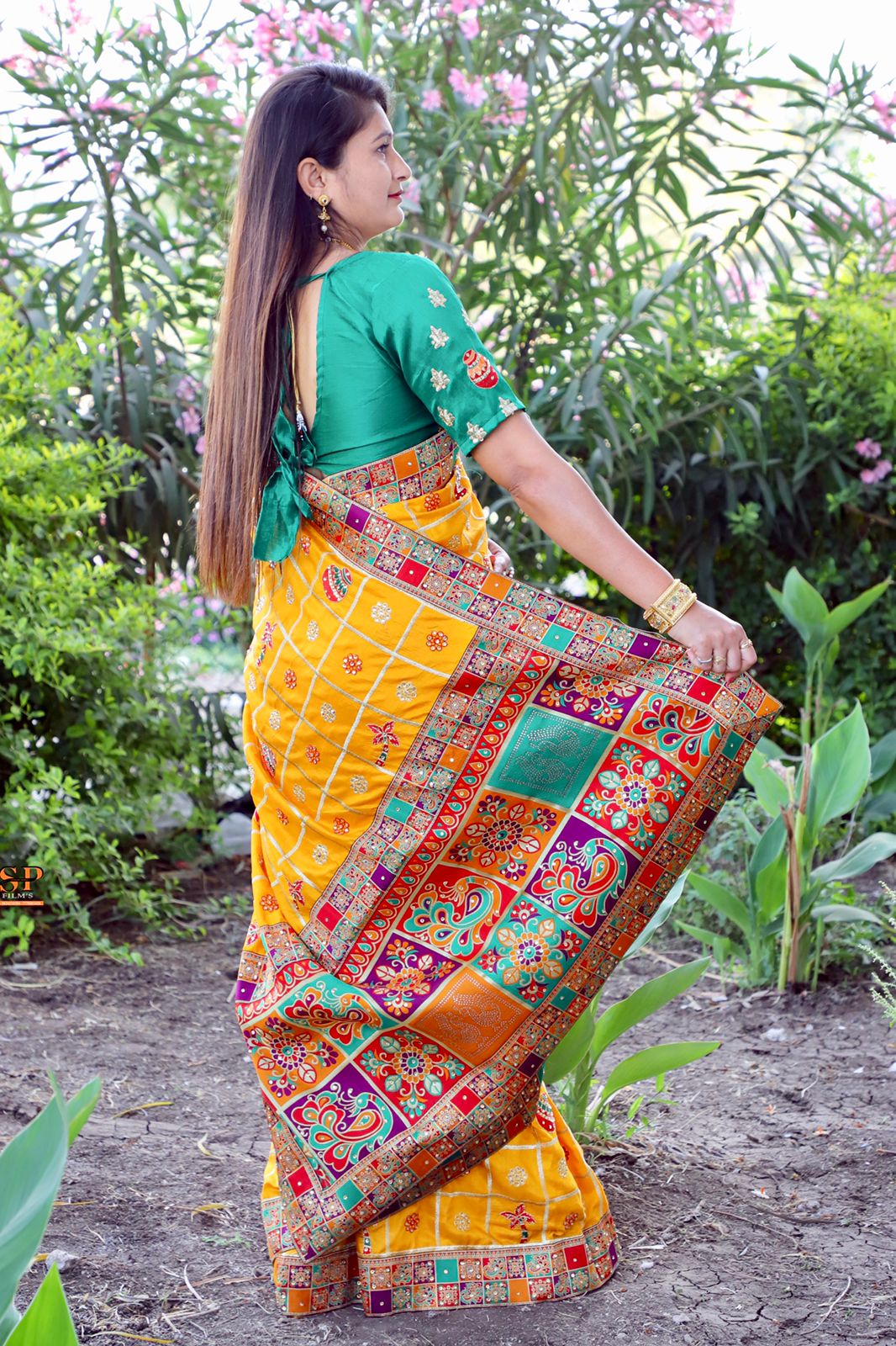 Lorenvalley Fashion Premium Yellow Dola Silk Embroidery and Diamond work with Jacquard Lace Border Grab2Buy 