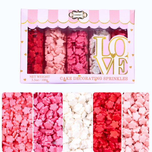 Confect Valentine Sprinkles | 06 Edible Decoration for Baking & Dessert  Grab2Buy Confect Grab2Buy