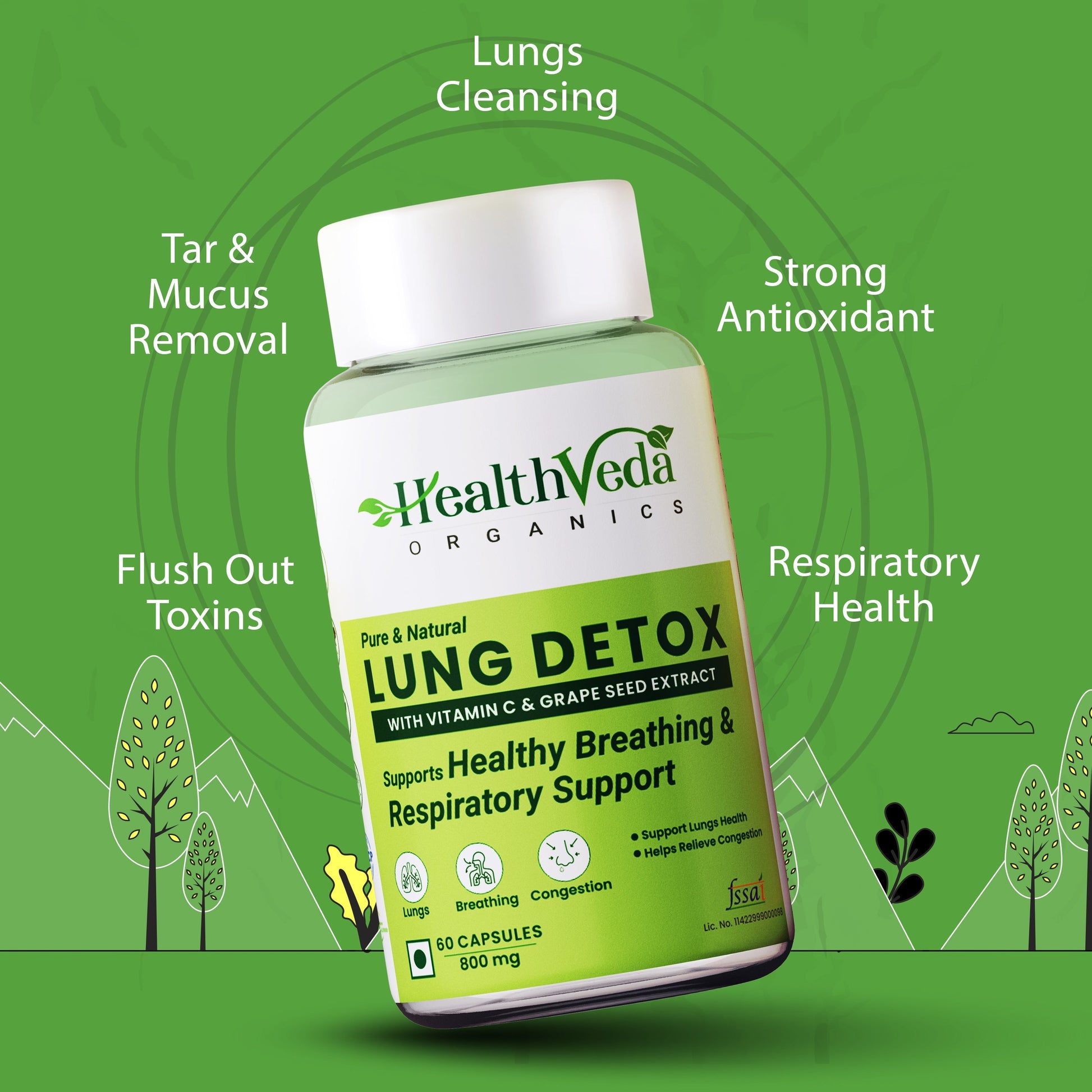 Health Veda Organics Lung Detox Veg Capsules Health Veda Organics