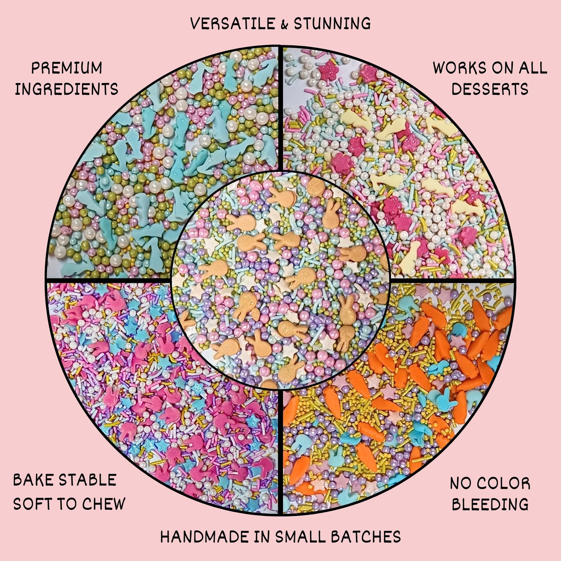 Confect Easter Sprinkles Edible |  Edible Sprinkles Mix for Baking & Cake Pack of 5 (EAST 11) - 100Gms
