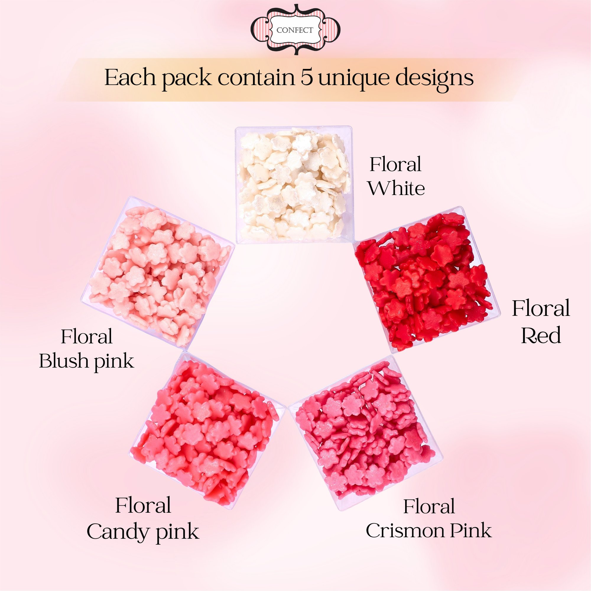 Confect Valentine Sprinkles | 06 Edible Decoration for Baking & Dessert  Grab2Buy Confect Grab2Buy