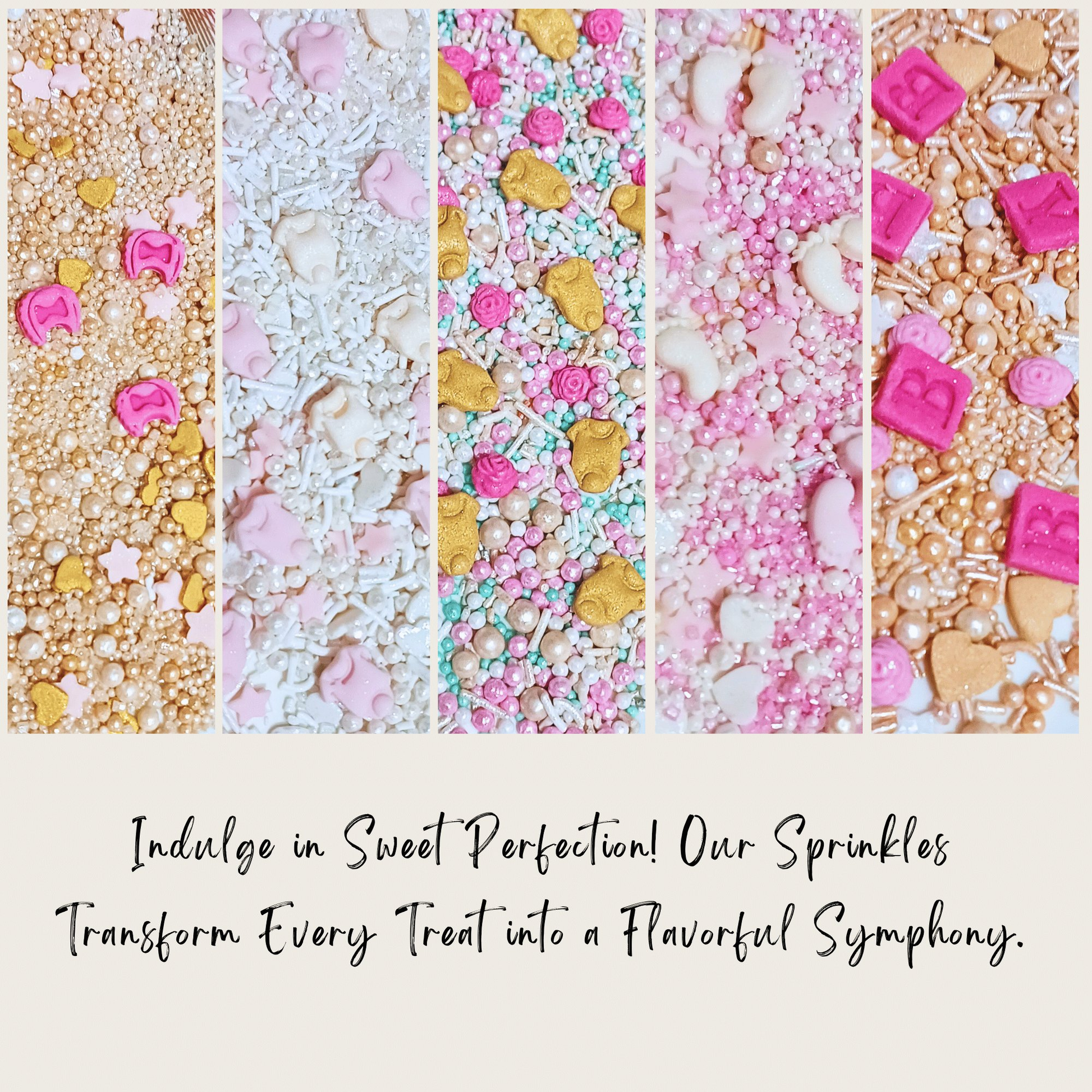 Confect Girls Baby Shower Sprinkles | Mix Heart, Teddy, Baby Feed Bottle & Baby Feet Sprinkles