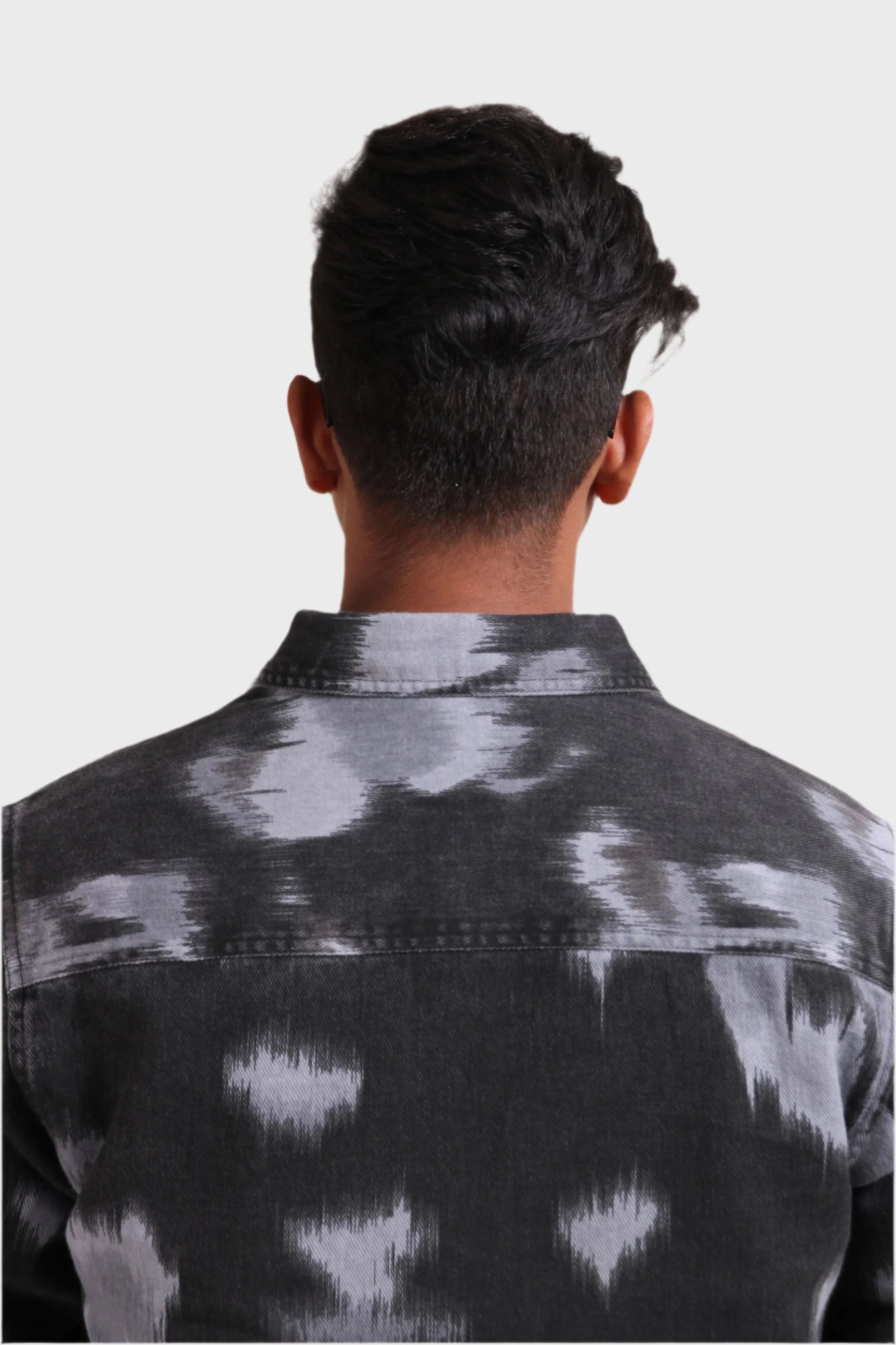Xkind Light Blue Printed Denim Shacket  Grab2Buy Xkind Grab2Buy