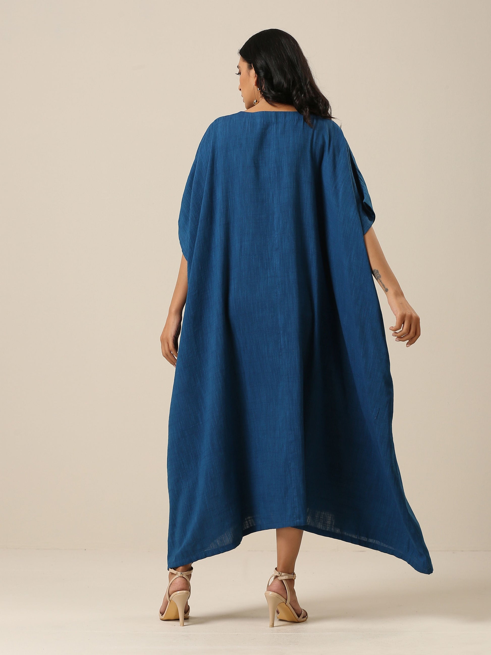 trueBrowns Classic Blue Panel Kaftan dress 
