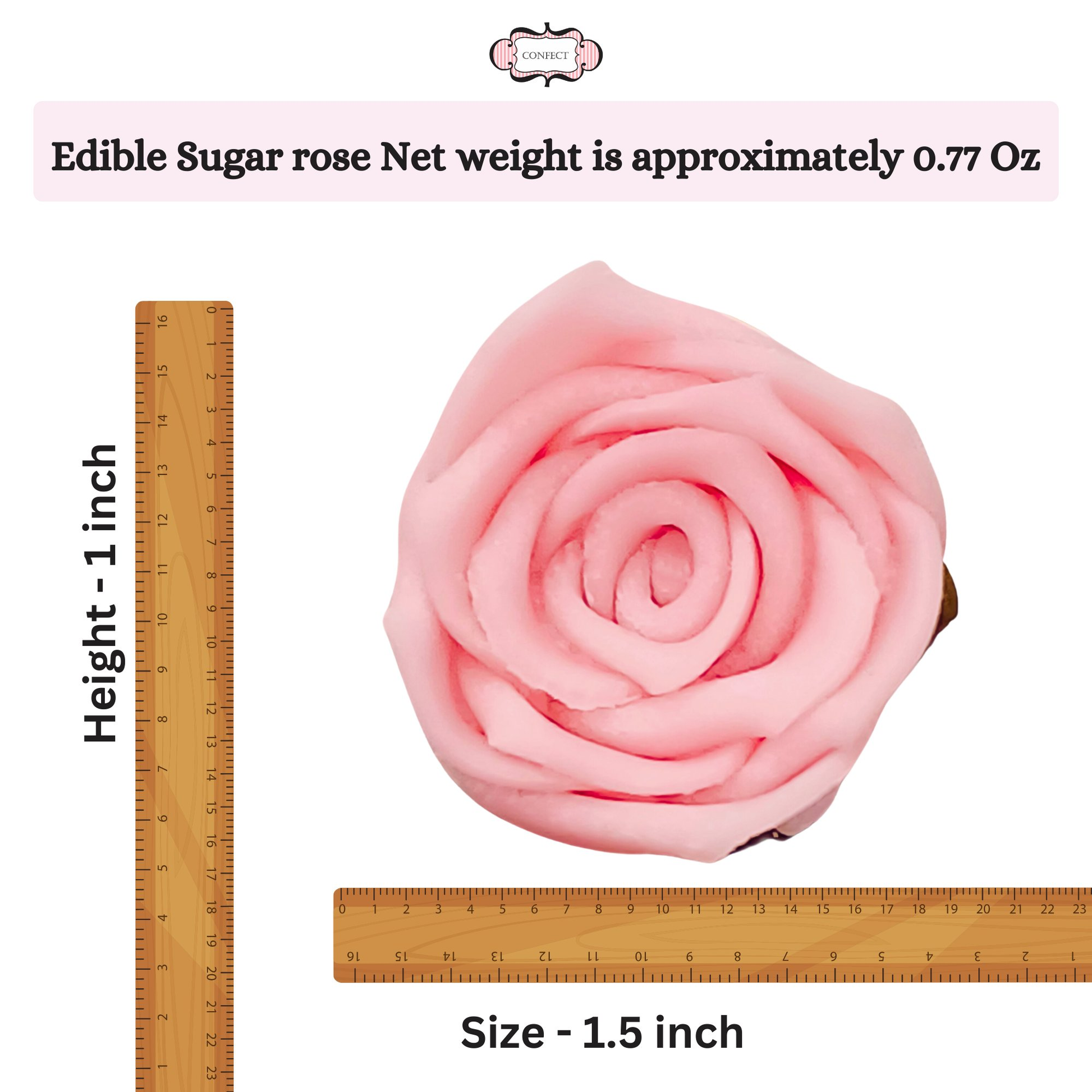 Confect Blush Pink | Edible Sugar Roses Topper