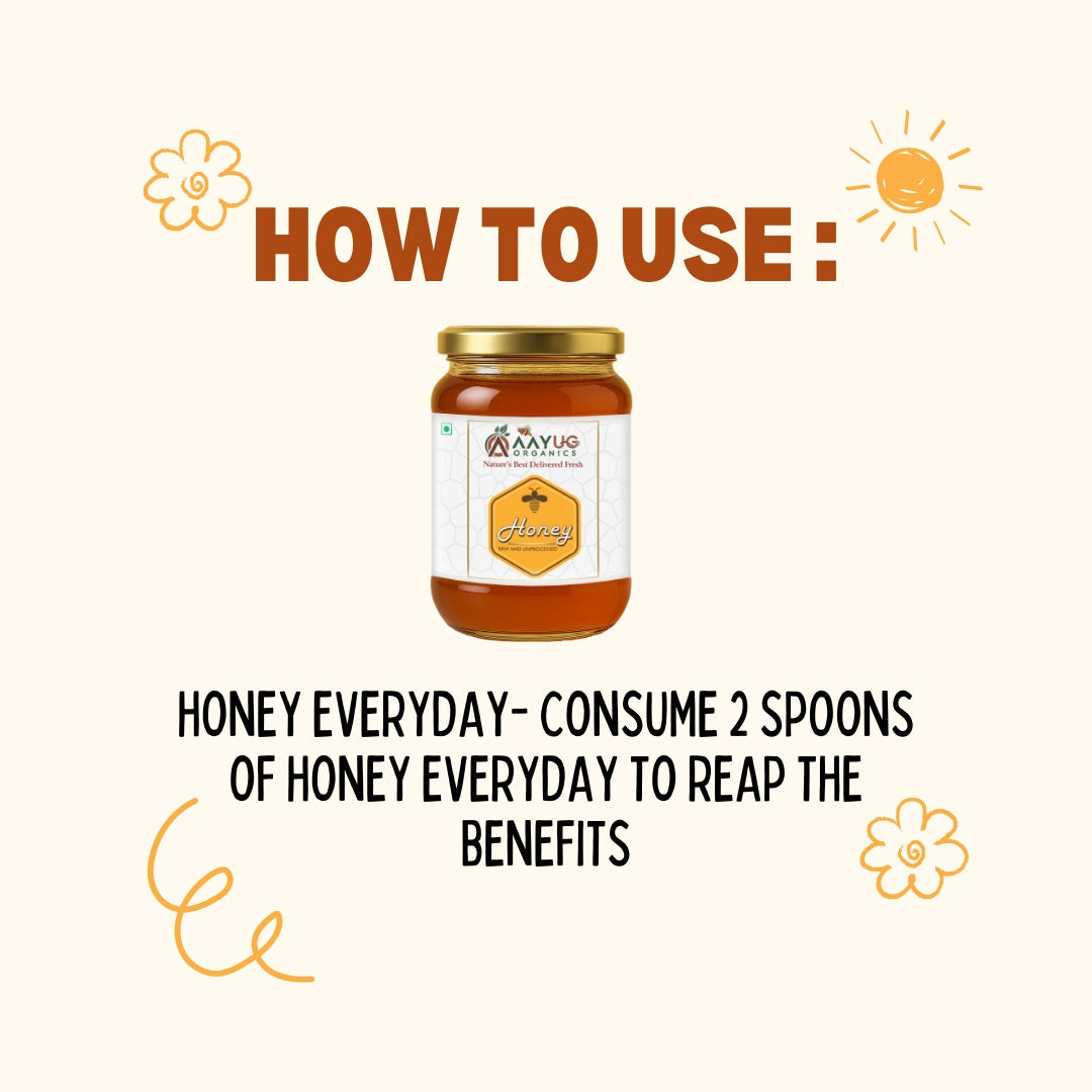 Aayug Organics Organic and Raw Honey, 100% Natural and Ayurvedic, Rich in Vitamins and Minerals 