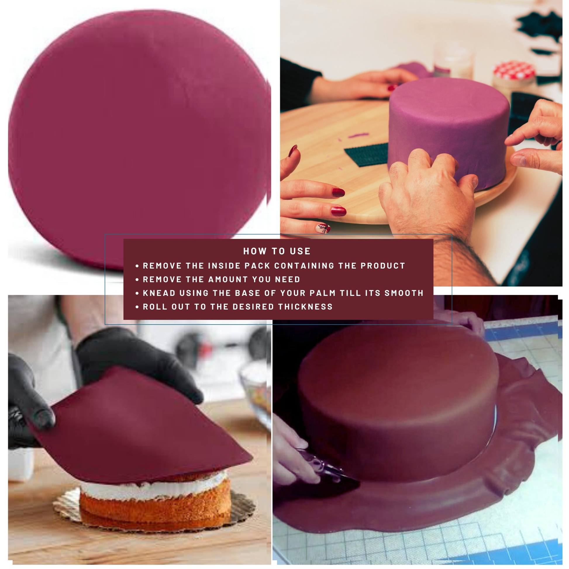Confect Burgundy Fondant | Edible Sugarpaste