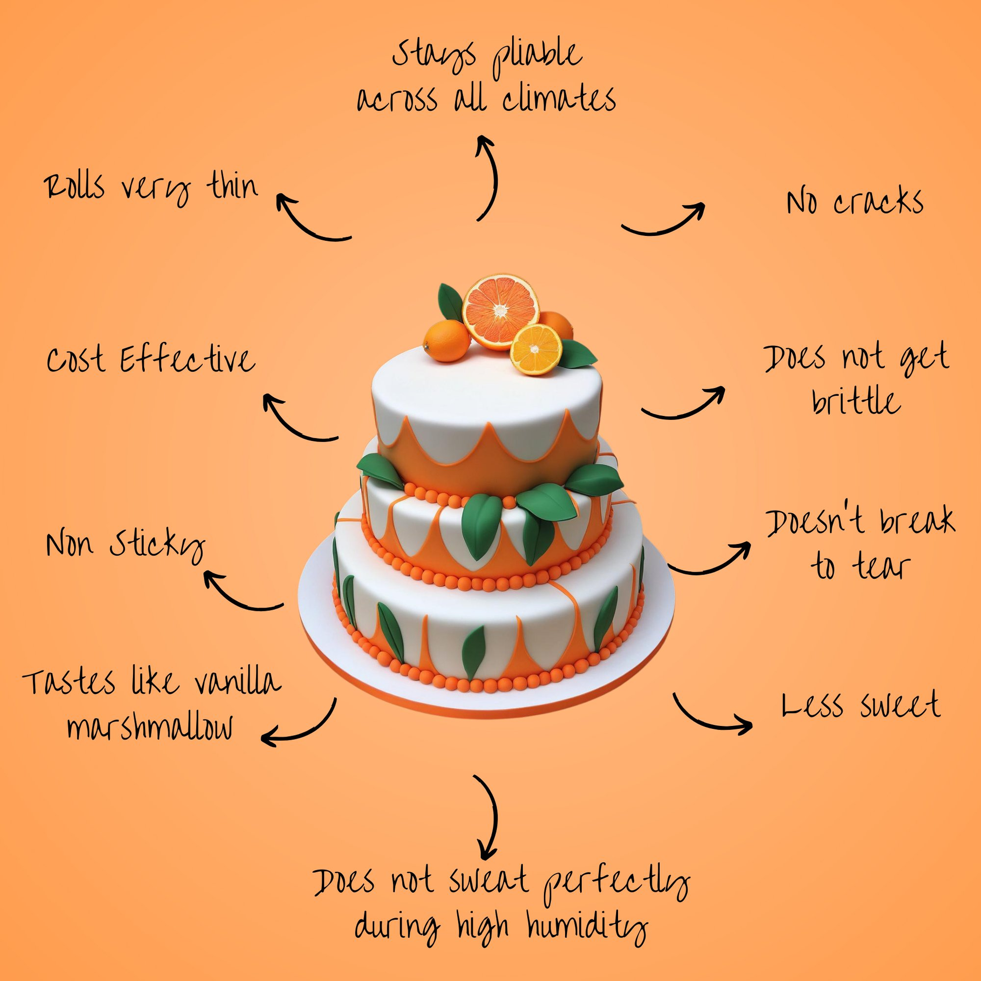 Confect Citrus Orange Fondant | Edible Sugarpaste