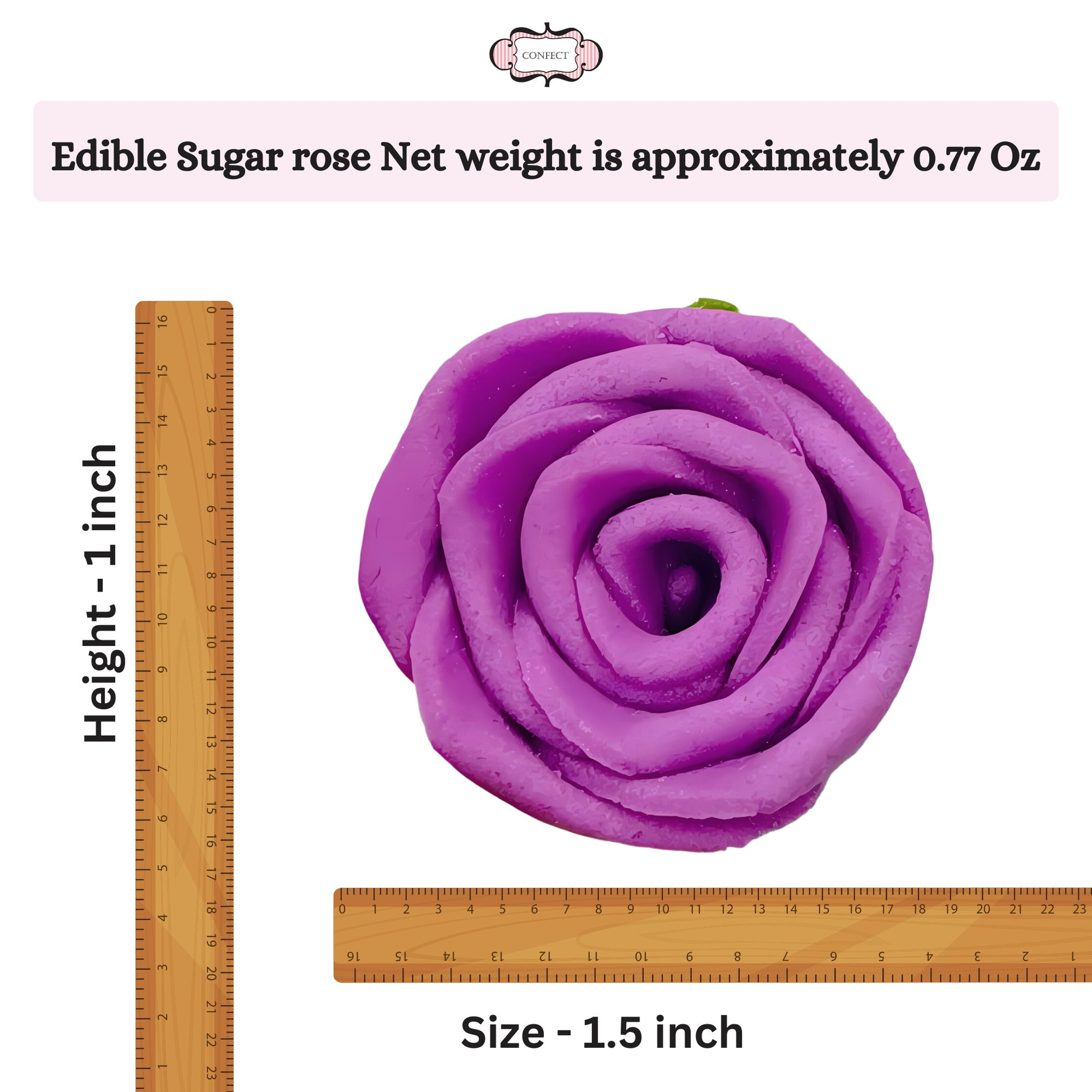 Confect Royal Fuchsia Pink | Edible Sugar Roses Topper