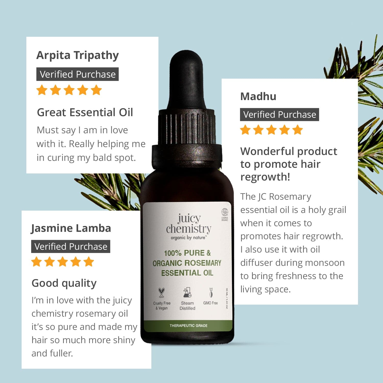 Organic Rosemary Essential Oil | Pure & Certified 
